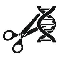 Cutted dna molecule icon, simple style vector