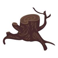 Tree stump icon, cartoon style vector