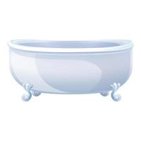 Ceramic bathtub icon, cartoon style vector