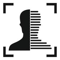 Half face scan icon, simple style vector