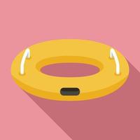 icono de anillo inflable, estilo plano vector