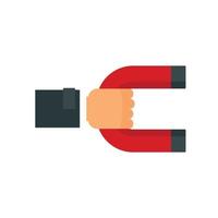 Magnet customer retention icon, flat style vector