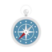 icono de brújula de barco de navegación, estilo plano vector