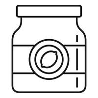 Lemon jam jar icon, outline style vector