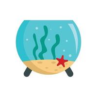 Round aquarium icon, flat style vector