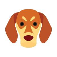 icono de cara de perro, estilo plano vector