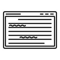 Web editor icon, outline style vector