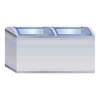 Freezer icebox icon, cartoon style vector