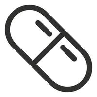 Medical capsule icon, outline style vector