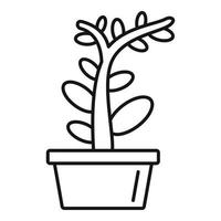 Money tree pot icon, outline style vector