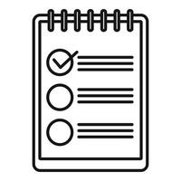 Checklist icon, outline style vector