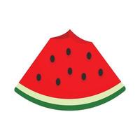 Bite watermelon part icon, flat style vector