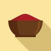 Chili pepper bowl icon, flat style vector