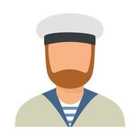 icono de avatar de marinero, estilo plano vector