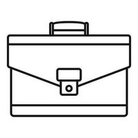 Leather briefcase icon, outline style vector