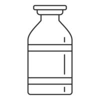 Medical bottle icon, outline style vector