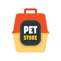 Pet box store logo, flat style vector