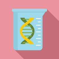 Dna flask icon, flat style vector