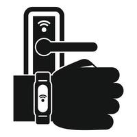 Smartband door lock icon, simple style vector