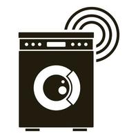 Smart wash machine icon, simple style vector