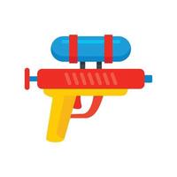 icono de pistola de agua, estilo plano vector