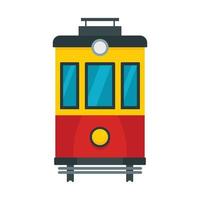 Front view tram icon, flat style vector