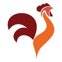 Rooster bird logo, flat style vector