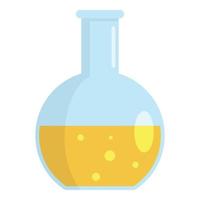 Yellow substance flask icon, flat style vector