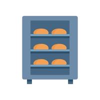 icono de horno de fábrica de pan, estilo plano vector