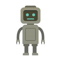 icono de robot de juguete, estilo plano vector