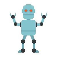 Cyber robot icon, flat style vector