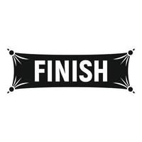 Finish textile banner icon, simple style vector