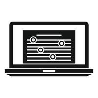 Online laptop editor icon, simple style vector