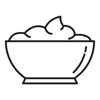 Eco condiment bowl icon, outline style vector