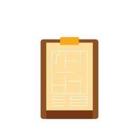 Architect clipboard icon, flat style vector