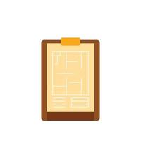 Architect clipboard icon, flat style vector