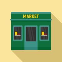 Street market icon, flat style vector