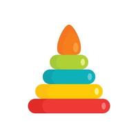 Toy pyramid icon, flat style vector