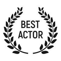 icono de premio al mejor actor, estilo simple vector