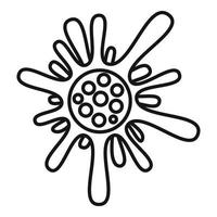 Flu bacteria icon, outline style vector