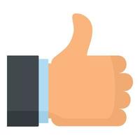 Thumb up icon, flat style vector
