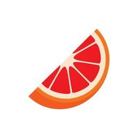 Slice of grapefruit icon, flat style vector