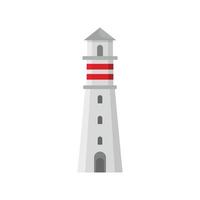 Sea lighthouse icon, flat style vector