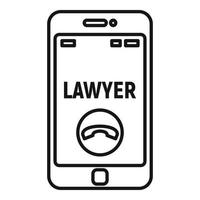 Lawyer phone call icon, outline style vector