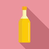 Olive oil bottle icon, flat style vector