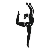 Girl rhythmic gymnastics icon, simple style vector