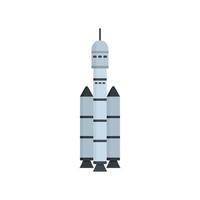 Spaceship icon, flat style vector