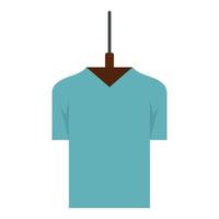 Blue marine tshirt icon, flat style vector