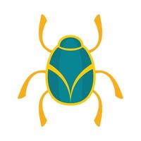 Golden bug icon, flat style vector