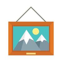 Museum art picture icon, flat style vector